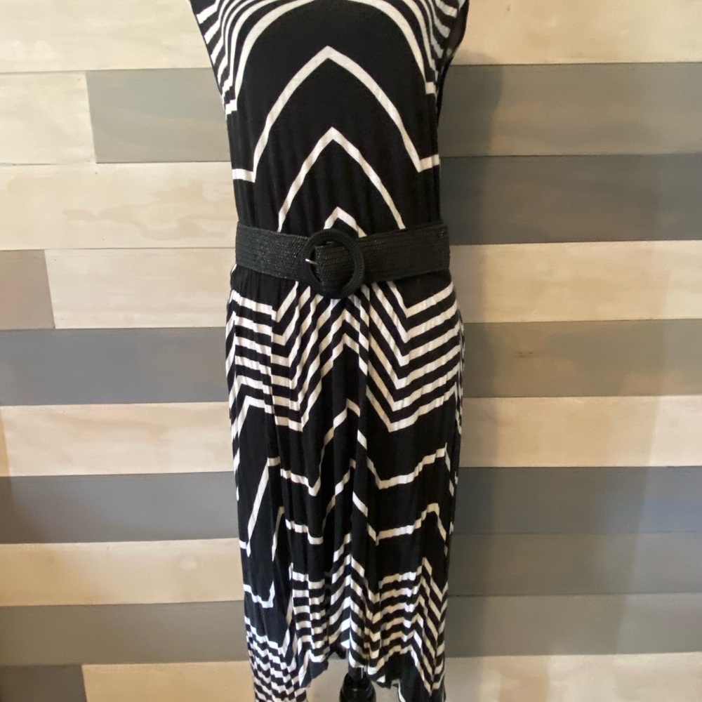 Black and White Striped Dress